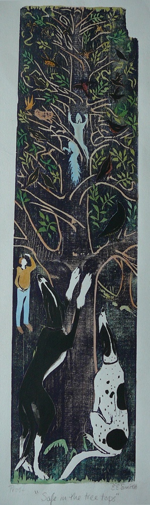 Safe in the treetops - 22.5 x 6 inches. £100.00 (unframed) or £185.00 (framed).
